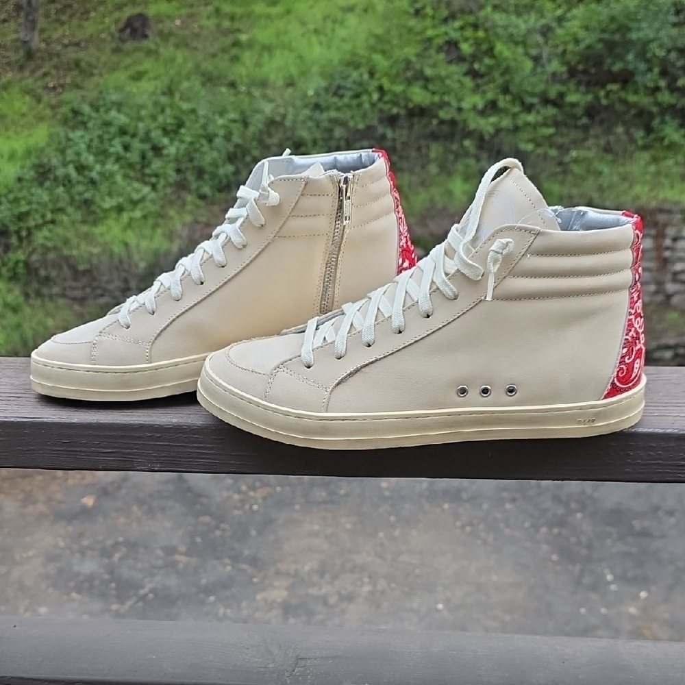 NEW P448 SKATE STYLE F22SKATE M HIGH TOP LEATHER SNEAKERS IN PAS SIZE 42 - Picture 4 of 10